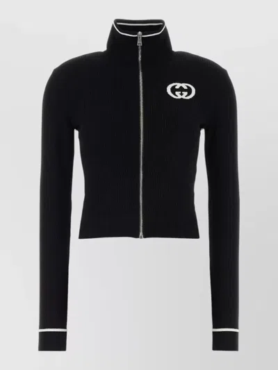 Gucci Brunello Cucinelli Interlock Couture Polo Shirt With Sparkling Knitted Collar In Multi