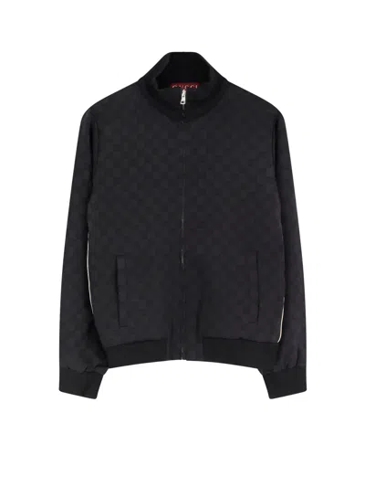 GUCCI VISCOSE BLEND SWEATSHIRT WITH ALL-OVER GG MOTIF