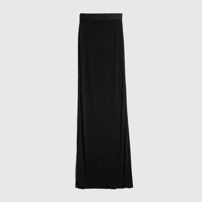 Gucci Viscose Crêpe Jersey Long Skirt In Black