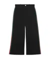 Gucci Viscose Culotte Pant With Web In Black