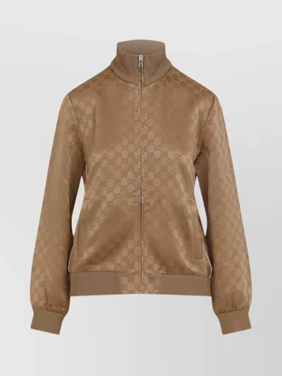 Gucci Gg Jacquard Jacket In Beige