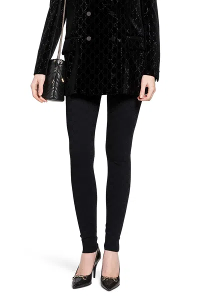 Gucci Viscose Gg Jacquard Leggings In Black