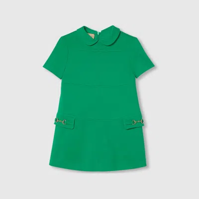Gucci Kids' Viscose Jersey Dress In Green