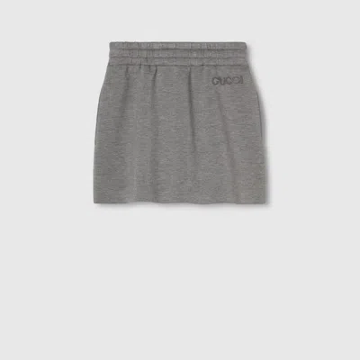 Gucci Viscose Jersey Mini Skirt In Grey