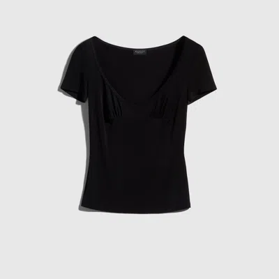 Gucci Viscose Jersey T-shirt With Metal Tag In Black