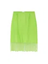 Gucci Viscose Twill Skirt With Floral Lace In Green