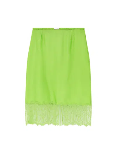 GUCCI VISCOSE SKIRT WITH FLORAL LACE