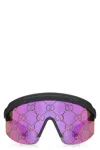 Gucci Eyewear Shield Frame Sunglasses In Purple