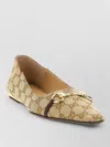 Gucci Vittoria Horsebit-detail Gg-pattern Ballet Flats In Brown