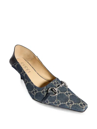 Gucci Vittoria Horsebit Gg Supreme Pumps In Black