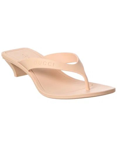Gucci Vittoria Rubber Sandal In Neutral