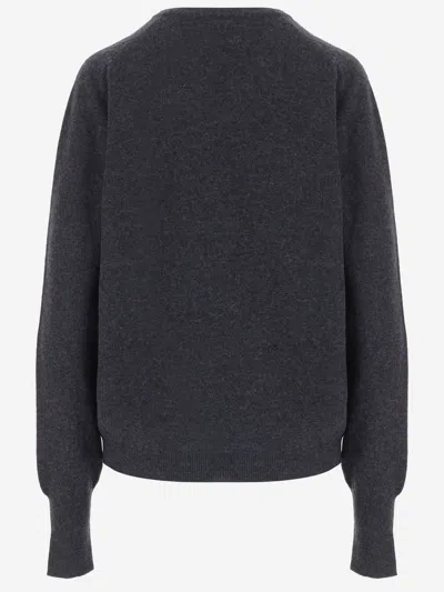 Gucci V-neck Cashmere Sweater In Blue