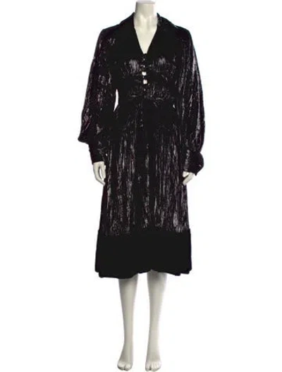 Pre-owned Gucci V-neck Midi Length Dress In Multi