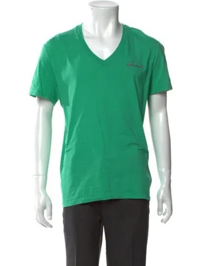 Pre-owned Gucci V-neck Short Sleeve T-shirt In Green