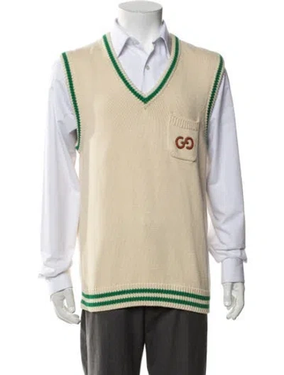 Pre-owned Gucci V-neck Sleeveless Sweater Vest In Neutrals