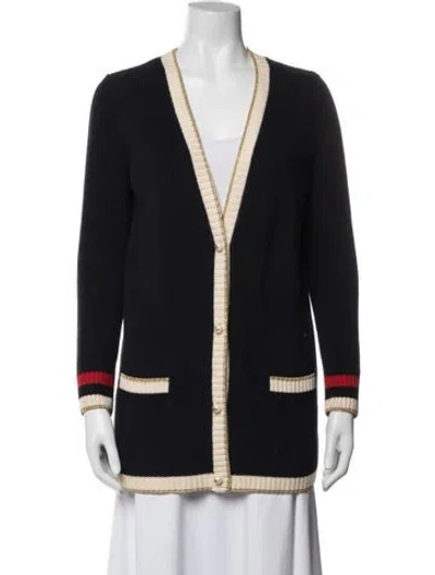 Pre-owned Gucci V-neck Sweater In Blue