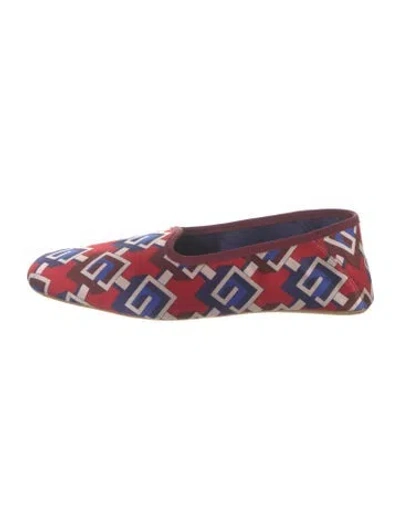 Pre-owned Gucci Voyage Satin Slippers In Red
