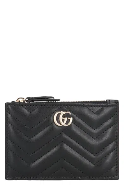 Gucci W K Black Leather Case