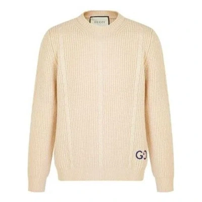 Gucci Waffle-knit Gg Jumper 'beige' In Brown