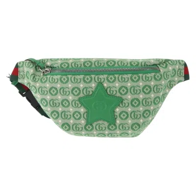 Pre-owned Gucci Waist Pouch Belt Bag Gg Canvas Green Canvas Clutche & Pouche Bag ()