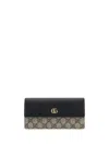 Gucci Gg Marmont Wallet Case In Black/beige Ebony