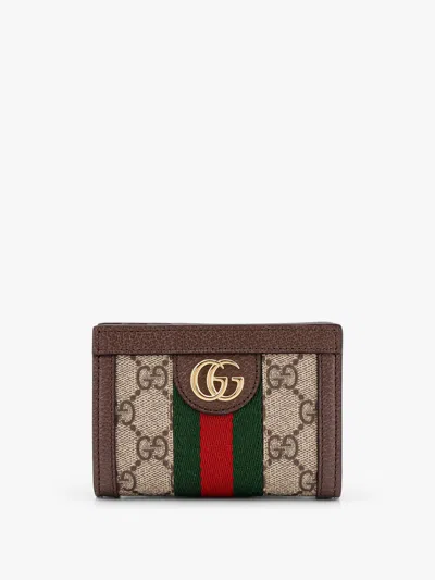 Gucci Ophidia Series Double Fold Wallet In Brown