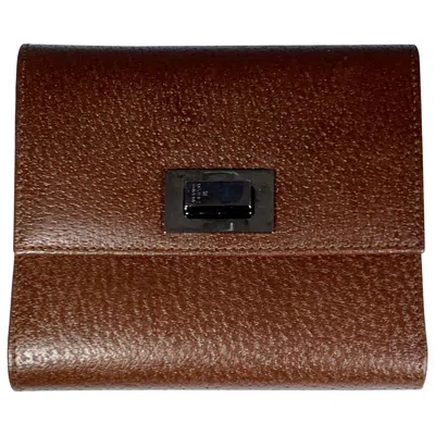 Pre-owned Gucci Wallet Browns Leather 1210703 Made In Italy Excellent Condition