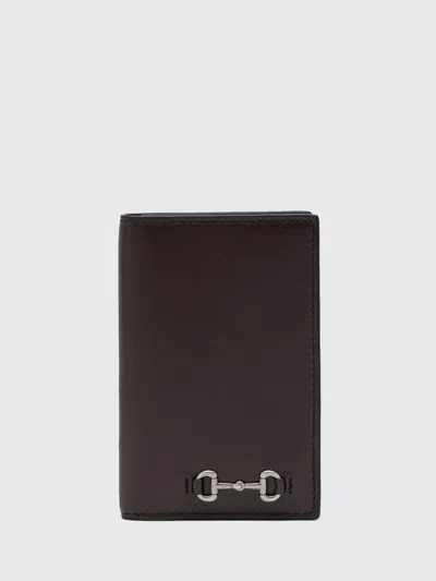 Gucci Cocoa Long Cardholder With Horsebit Men In Brown