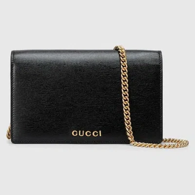 Gucci Chain Wallet With Script In Black