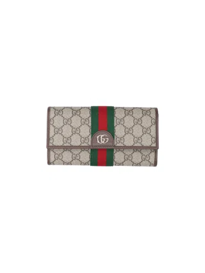 Gucci Wallet "ophidia" In Sand