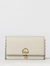Gucci Horsebit Leather Wallet On A Chain In White