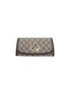 Gucci Continental Wallet With Blondie Chain In Brown