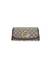 Gucci Continental Wallet With Blondie Chain In Brown