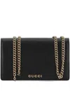 Gucci Chain Wallet Gold-tone Strap In Black