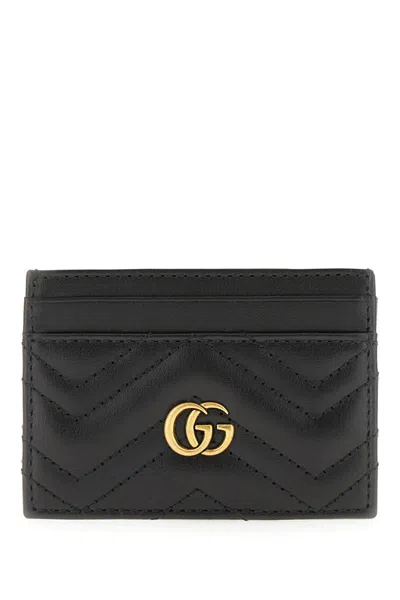 Gucci Gg Marmont Quilted Leather Cardholder In Black