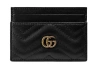 Gucci Women Gg Marmont Leather Card Case In Black