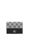 Gucci Marmont Petite Gg Canvas Wallet In Blue