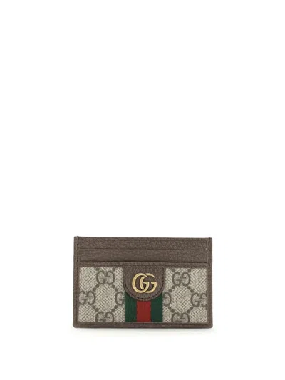 Gucci Ophidia Gg Stripe Coated Fabric Card Holder In Multi