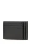 Gucci Black Leather Card Holder In Graph Gr