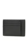Gucci Black Leather Card Holder In Graph Gr