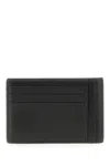 Gucci Black Leather Card Holder In Gray