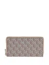 Gucci Gg Full Zipper Wallet In Grey/rock