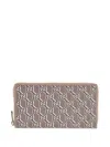 Gucci Gg Full Zipper Wallet In Grey/rock