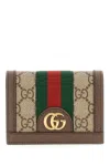 Gucci Brown Wallet With Double G Logo Plaque On The Front In Gg Canvas Woman In Multicolor