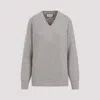 GUCCI WARM GREY RIBBED WOOL-CASHMERE SWEATER