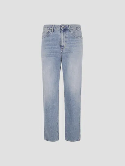 Gucci Washed Cigarette Trousers In Blue