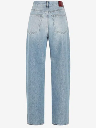 Gucci Washed Cotton Denim Jeans In Blue