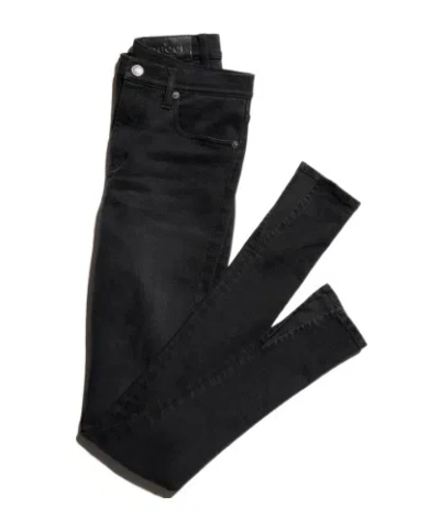 Gucci Washed Cotton Denim Skinny Pants In Black