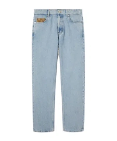 GUCCI GUCCI GG INSERT WASHED DENIM JEANS