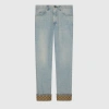 GUCCI GUCCI WASHED DENIM PANT WITH GG TURN UPS